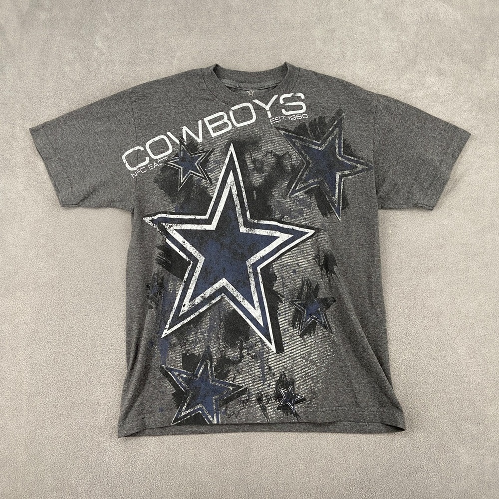 Y2K‎ Cowboys AOP Grunge Authentic Apparel Shirt Sz M Dallas Cowboys NFL Football